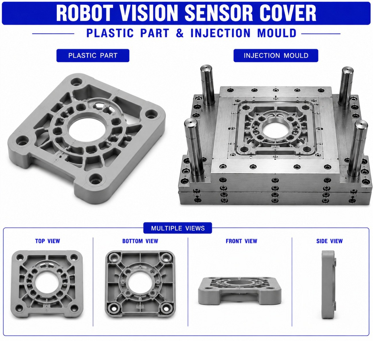 Robot Plastic Vision Sensor Cover Mould and Moulding Services